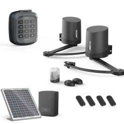 Avidsen Motorisation Solaire pour portail à battants ORANE510 + Digicode + 2 télécommandes supplémentaires (4 en tout)