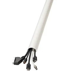 D-Line Moulure, Goulotte Et Plinthe-Moulure décorative demi-circulaire 50x25 mm blanche 1,5 m