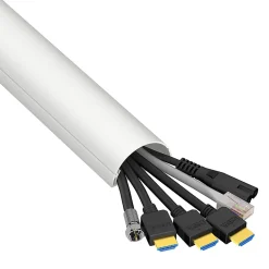 D-Line Moulure, Goulotte Et Plinthe-Moulure décorative demi-circulaire 50x25 mm blanche 1,5 m