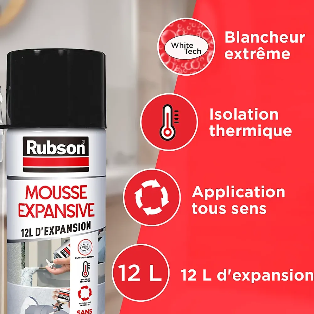 Rubson Mousse expansive aérosol multi-usages 12L