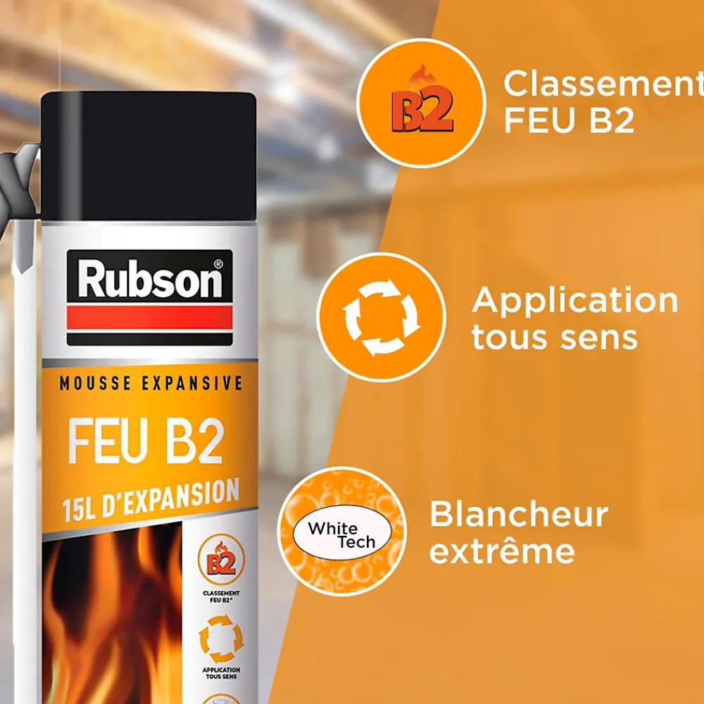 Rubson Mousse Expansive-Mousse expansive Feu B2 aérosol 500ml