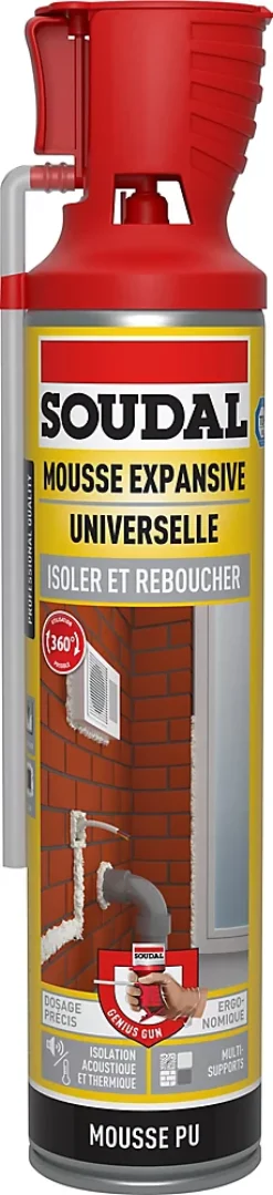 Soudal Mousse Expansive-Mousse expansive Isoler et reboucher 360 500ml
