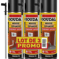 Soudal Mousse Expansive-Mousse expansive jaune 3 x 500ml