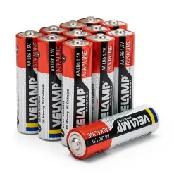 Velamp Pile Aa|Pile Alcaline-Mulitpack de 12 piles alcalines stilo LR6 AA, 1,5V, longue durée