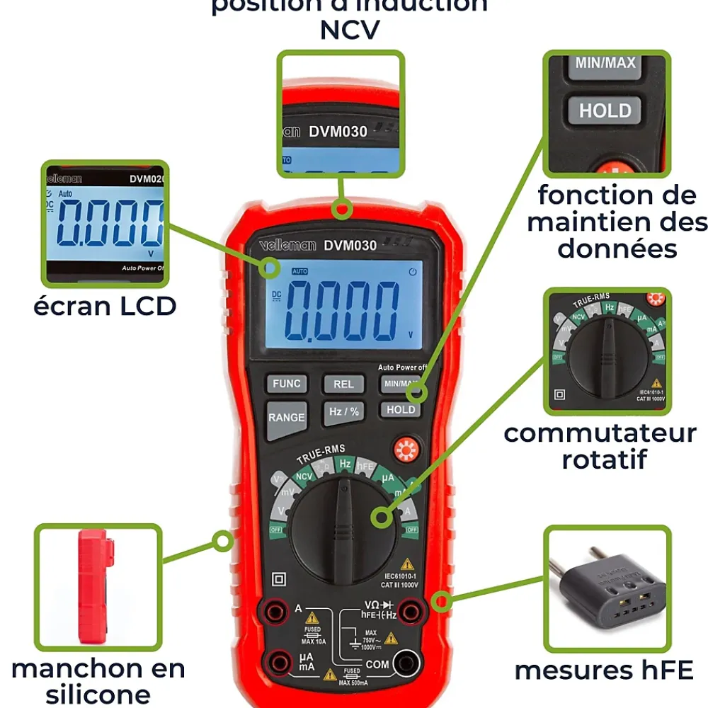 Velleman Multimètre numérique robuste
