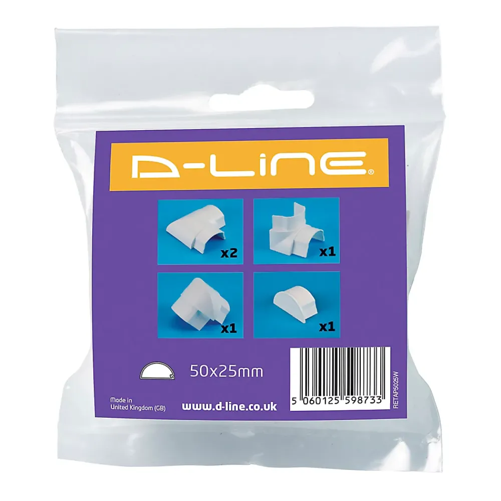 D-Line Multi-pack d'accessoires pour goulotte blanche 50 x 25 mm