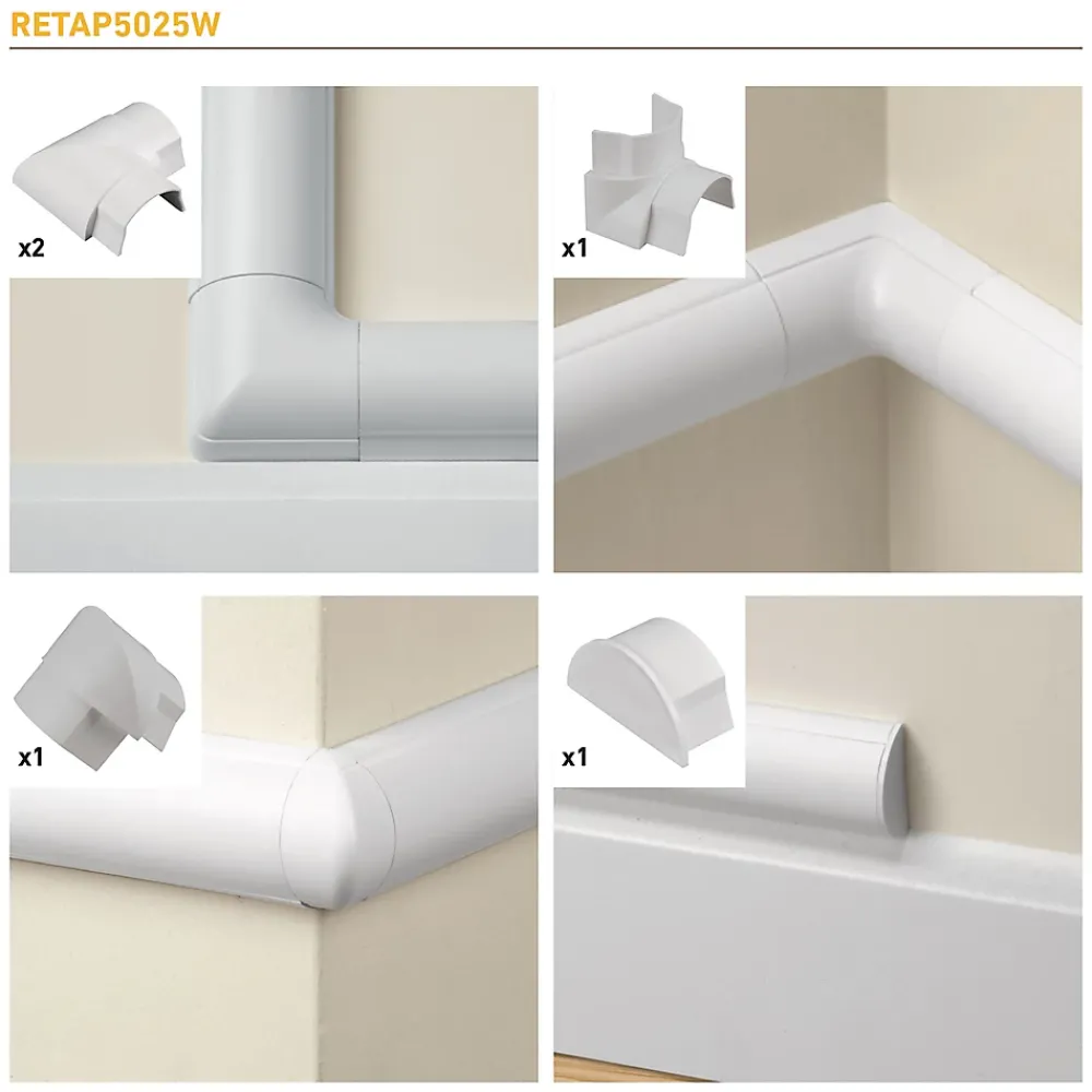 D-Line Multi-pack d'accessoires pour goulotte blanche 50 x 25 mm