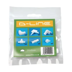 D-Line Multi-pack d'accessoires pour goulotte blanche 16 x 8 mm