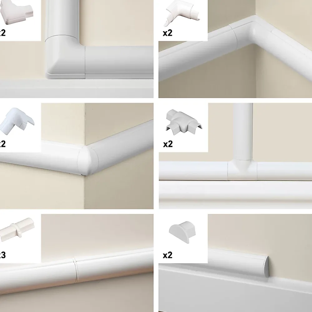 D-Line Multi-pack d'accessoires pour goulotte blanche 16 x 8 mm