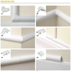 D-Line Moulure, Goulotte Et Plinthe-Multi-pack d'accessoires pour goulotte blanc 30 x 15 mm