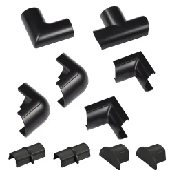 D-Line Moulure, Goulotte Et Plinthe-Multi-Pack d'accessoires pour goulotte noire 30x15mm
