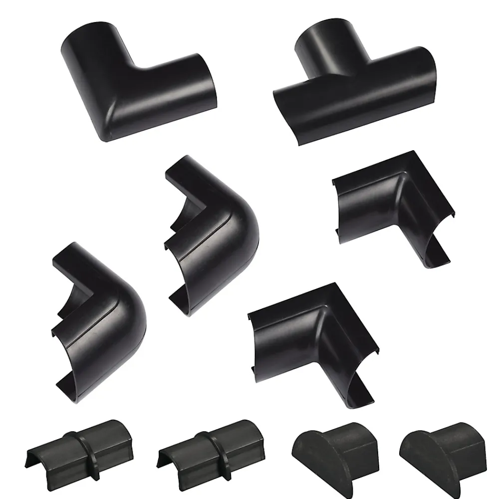 D-Line Moulure, Goulotte Et Plinthe-Multi-Pack d'accessoires pour goulotte noire 30x15mm
