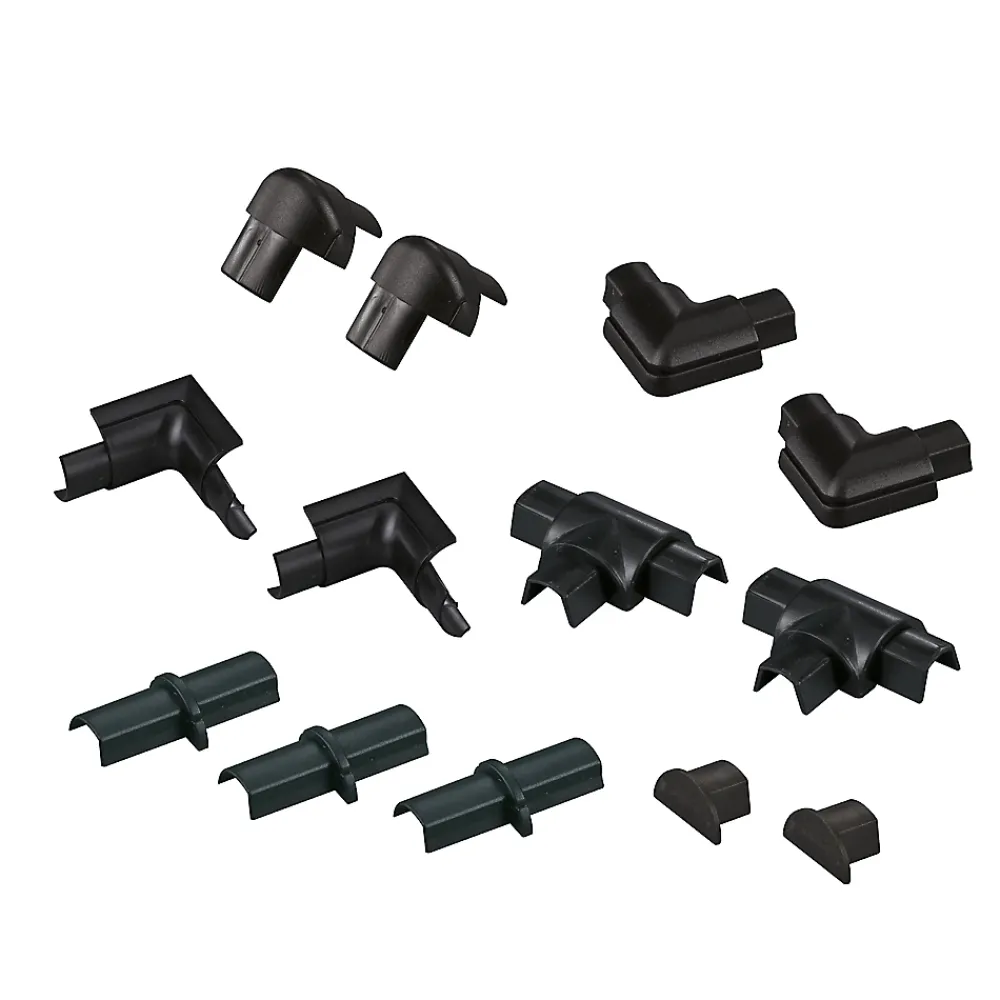 D-Line Multi-pack d'accessoires pour goulotte noire 30 x 15 mm