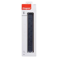 Legrand Multiprise-Multiprise avec interrupteur 6 prises rotative à fixer blanc et gris 1.5 m