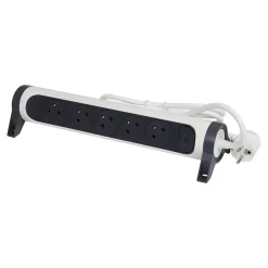 Legrand Multiprise avec interrupteur 5 prises rotative à fixer blanc et gris 3 m