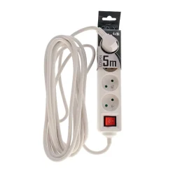 Edo Multiprise-Multiprise avec terre 4 prises câble 5 m avec interrupteur 777670