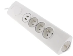 Otio Multiprise-Multiprise d'angle parafoudre 3 prises + 2 USB