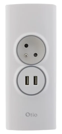 Otio Multiprise-Multiprise d'angle 2P 16A + 2 USB à câbler - Blanc -