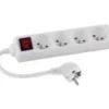 Horoz Electric Transformateur, Convertisseur Et Chargeur Usb-Multiprise filaire 4 prises câble 1,5 mètres + interrupteur à voyant