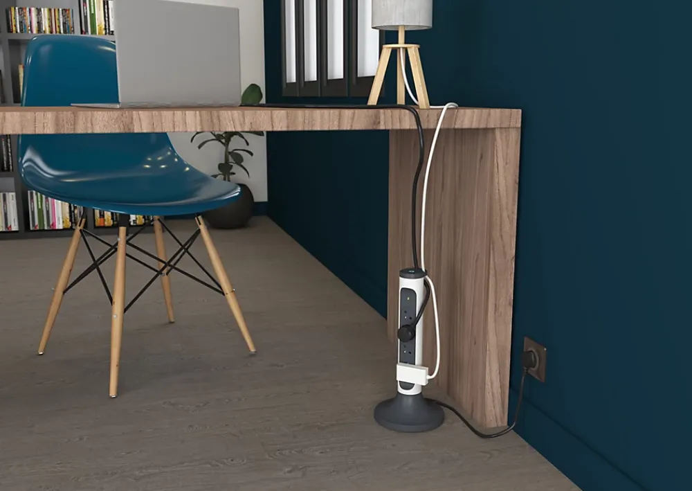 Legrand Multiprise-Multiprise parafoudre 4 prises blanc et gris 2 m