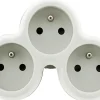 Multiprise-Multiprise 3 prises 16A blanc/gris Homepower 230V