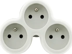 Multiprise-Multiprise 3 prises 16A blanc/gris Homepower 230V