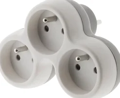 Multiprise-Multiprise 3 prises 16A blanc/gris Homepower 230V