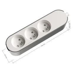 Jacobsen Multiprise 3 prises blanche à câbler