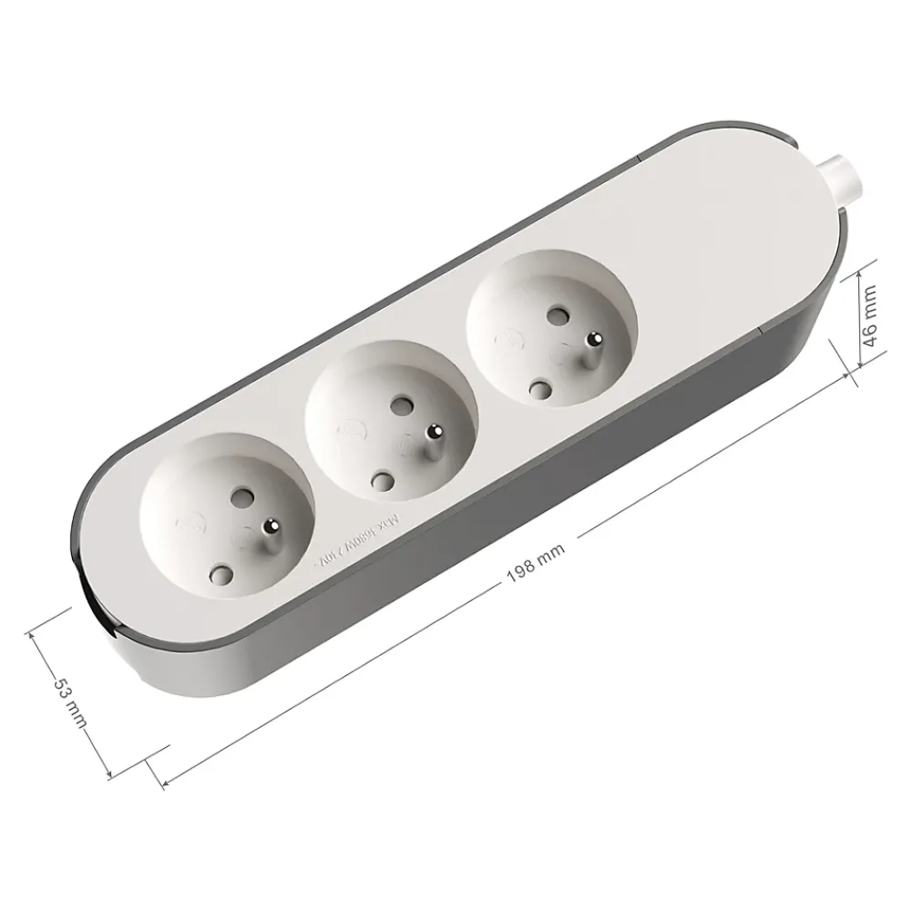 Jacobsen Multiprise 3 prises blanche à câbler