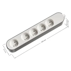 Jacobsen Multiprise-Multiprise 5 prises blanche à câbler