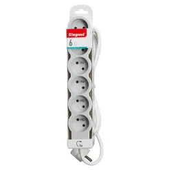 Legrand Multiprise-Multiprise 6 prises blanc et gris 3 m