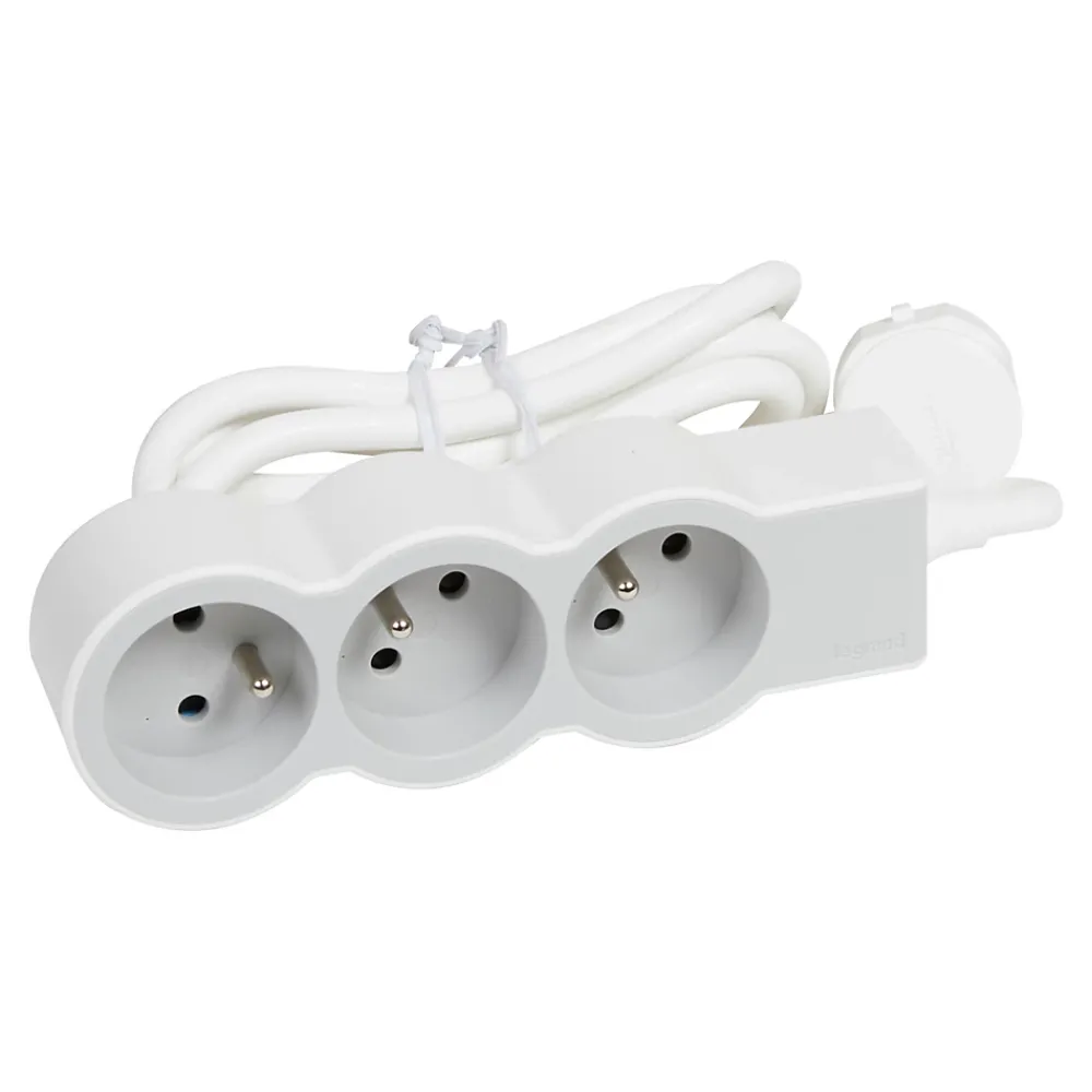 Legrand Multiprise-Multiprise 3 prises blanc et gris 3 m