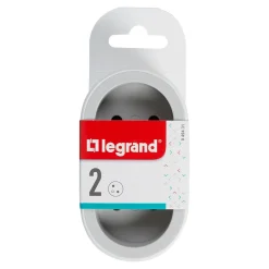Legrand Multiprise 2 prises blanc et gris