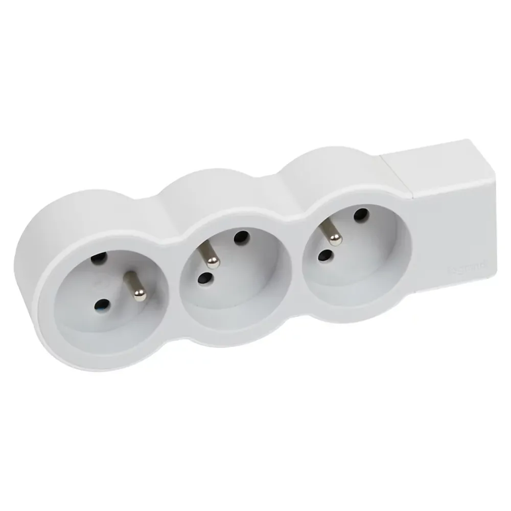 Legrand Multiprise-Multiprise 3 prises blanc et gris