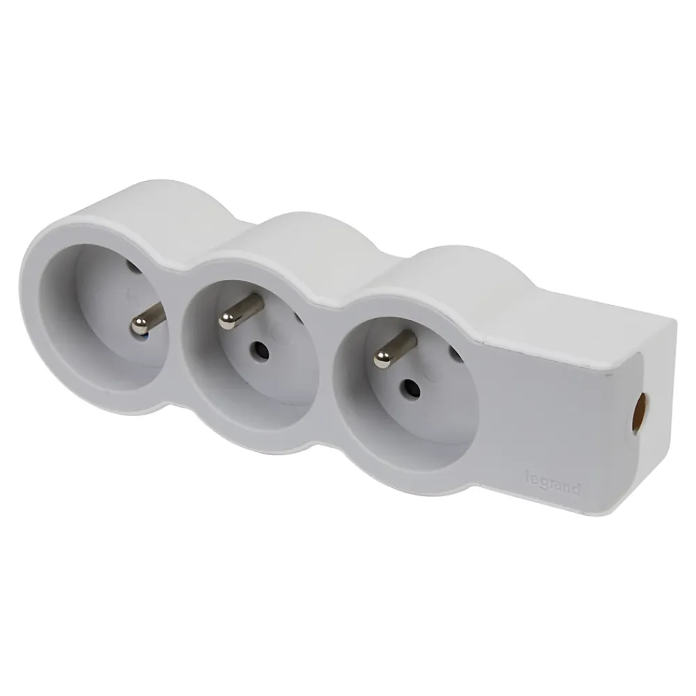 Legrand Multiprise-Multiprise 3 prises blanc et gris
