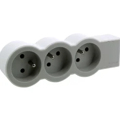 Legrand Multiprise-Multiprise 3 prises blanc et gris