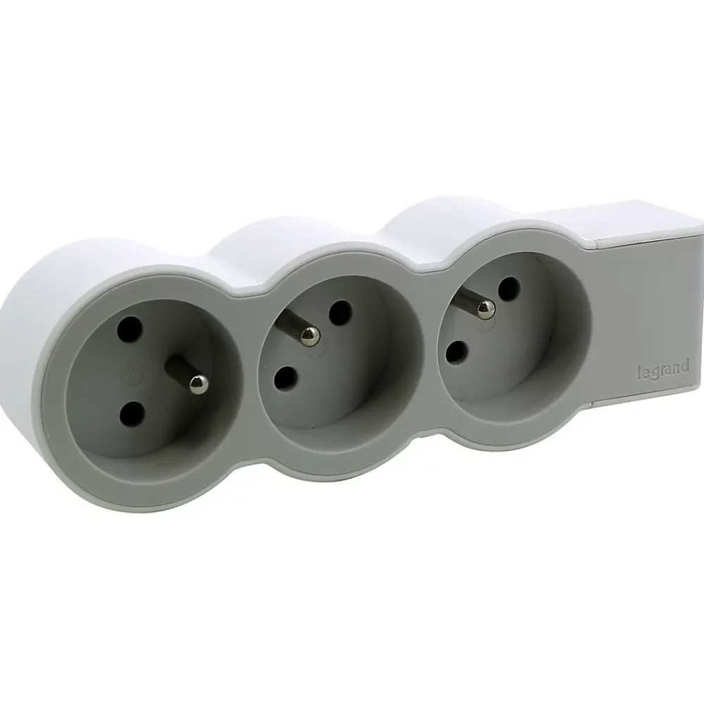 Legrand Multiprise-Multiprise 3 prises blanc et gris
