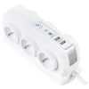 Masterplug Multiprise 6 prises parafoudre USB 2m blanc