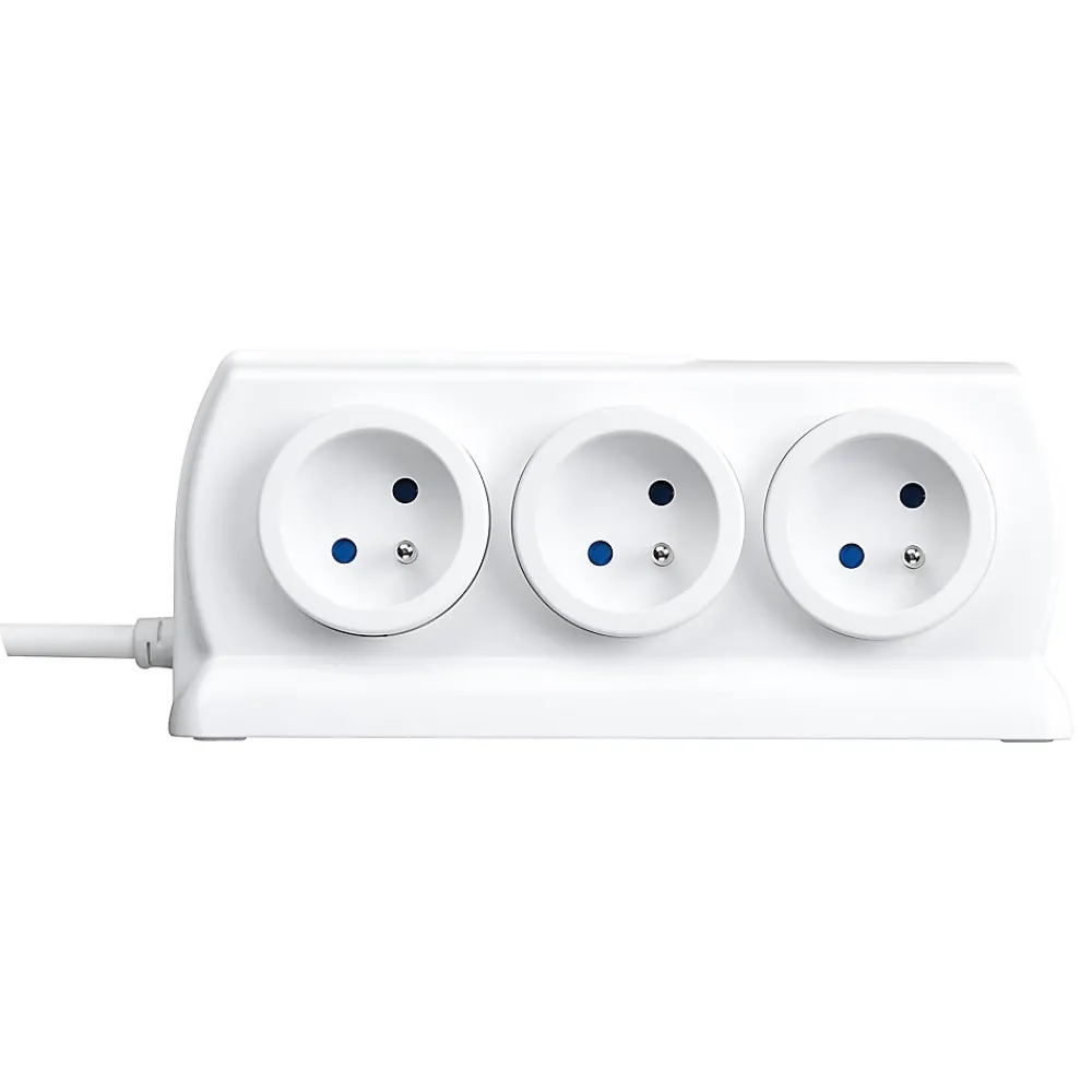 Masterplug Multiprise 6 prises parafoudre USB 2m blanc