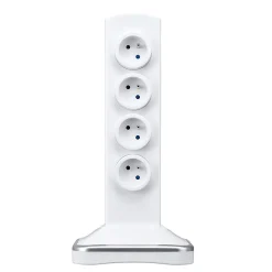 Masterplug Multiprise-Multiprise 8 prises parafoudre sur socle USB 2m blanc
