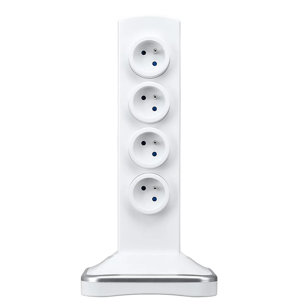 Masterplug Multiprise-Multiprise 8 prises parafoudre sur socle USB 2m blanc