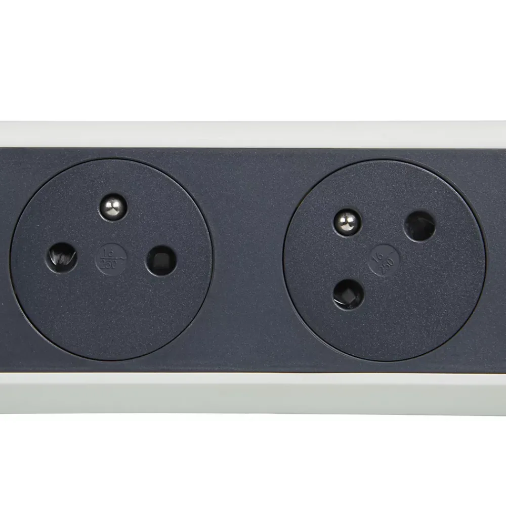 Legrand Multiprise 4 prises rotative à fixer blanc et gris 3 m