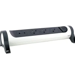 Legrand Multiprise 4 prises rotative à fixer blanc et gris