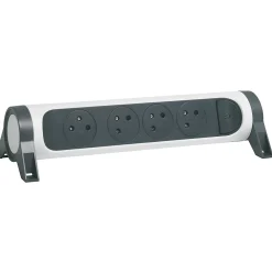 Legrand Multiprise 4 prises rotative à fixer blanc et gris