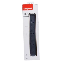Legrand Multiprise 6 prises rotative à fixer blanc et gris 3 m