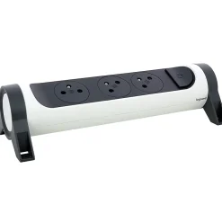 Legrand Multiprise-Multiprise 3 prises rotative à fixer blanc et gris