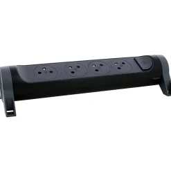 Legrand Multiprise-Multiprise 4 prises rotative à fixer noir et gris