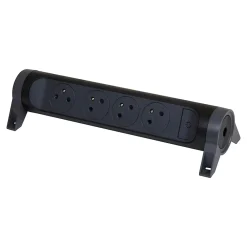 Legrand Multiprise-Multiprise 4 prises rotative à fixer noir et gris