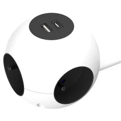 Jacobsen Multiprise-Multiprise 4 prises + 2 USB 1.5 m forme cube