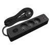 Seldur Transformateur, Convertisseur Et Chargeur Usb-Multiprise G3FH32S, 3 prises type E + interrupteur, USB A+C charge rapide 20W, Noir, câble 3m
